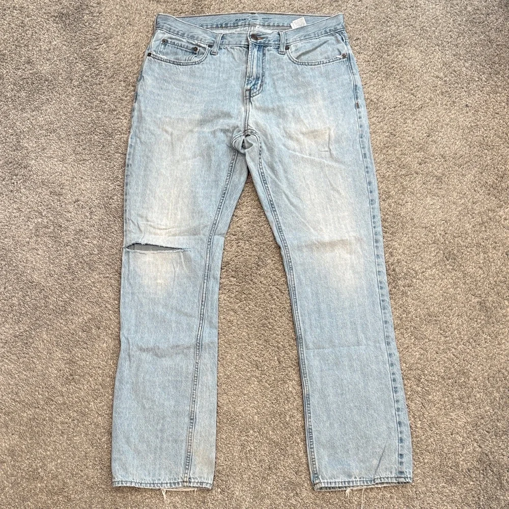 Old Navy | Light Blue Straight Jeans Size 34x34 **Ripped